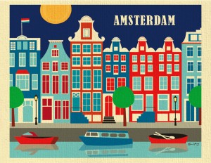 Amsterdam Art Print travel poster